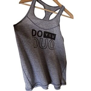 Boxercraft Tank Top Womens Medium Blue White Euc Do You Duo Racerback Striped